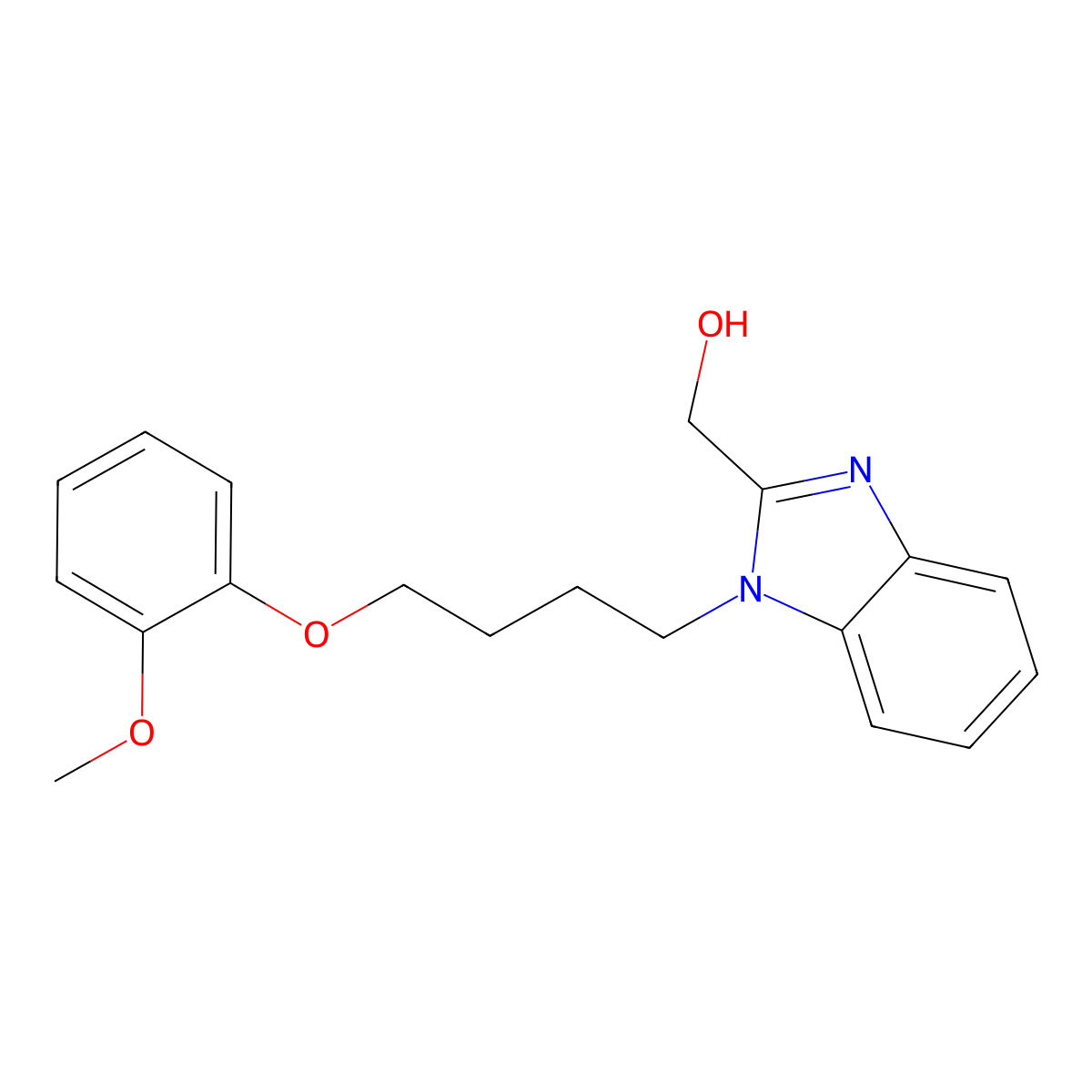 {1-[4-(2-methoxyphenoxy)butyl]-1H-benzimidazol-2-yl}methanol molecular structure, CAS 853752-87-1