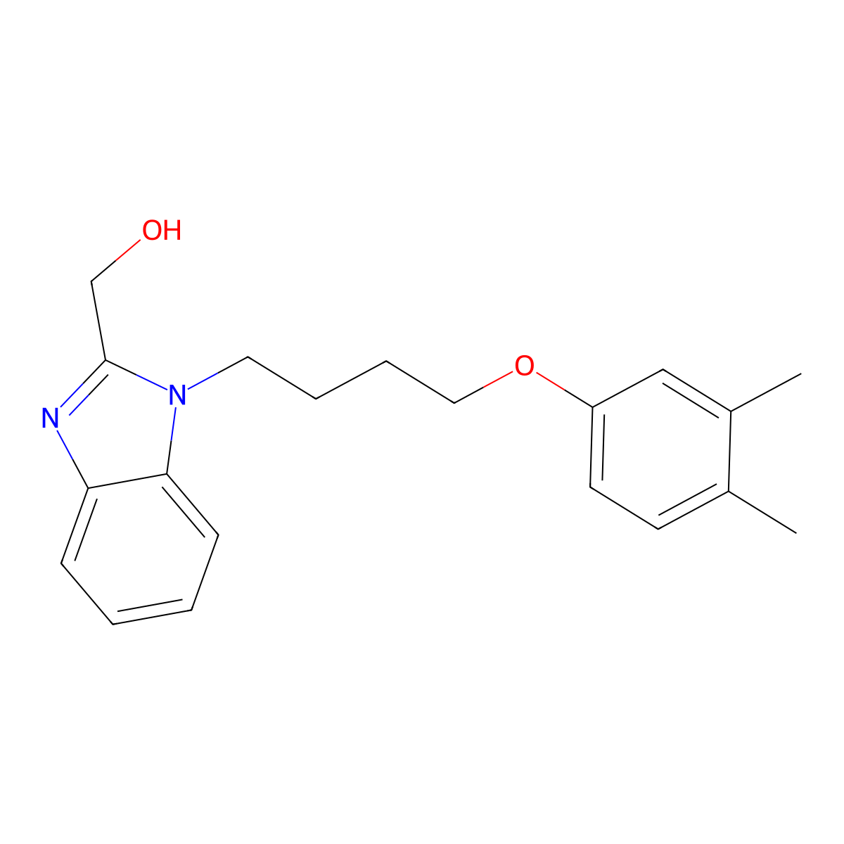 [1-[4-(3,4-Dimethylphenoxy)butyl]benzimidazol-2-yl]methanol molecular structure, CAS 853752-90-6