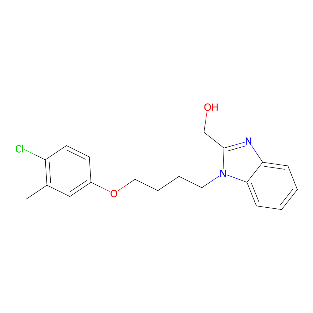 (1-(4-(4-chloro-3-methylphenoxy)butyl)-1H-benzo[d]imidazol-2-yl)methanol molecular structure, CAS 853752-91-7