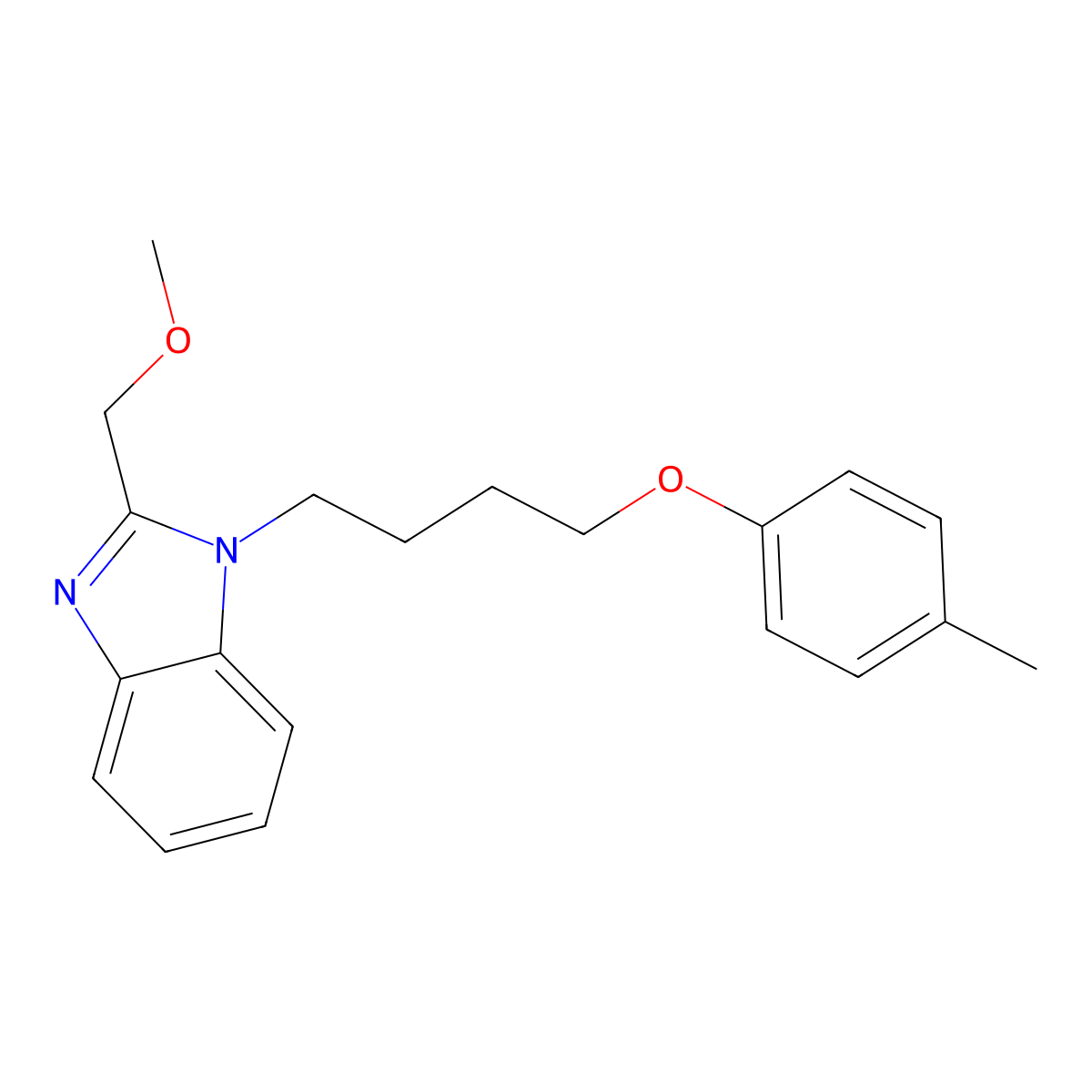 2-(methoxymethyl)-1-[4-(4-methylphenoxy)butyl]-1H-benzimidazole molecular structure, CAS 853752-95-1