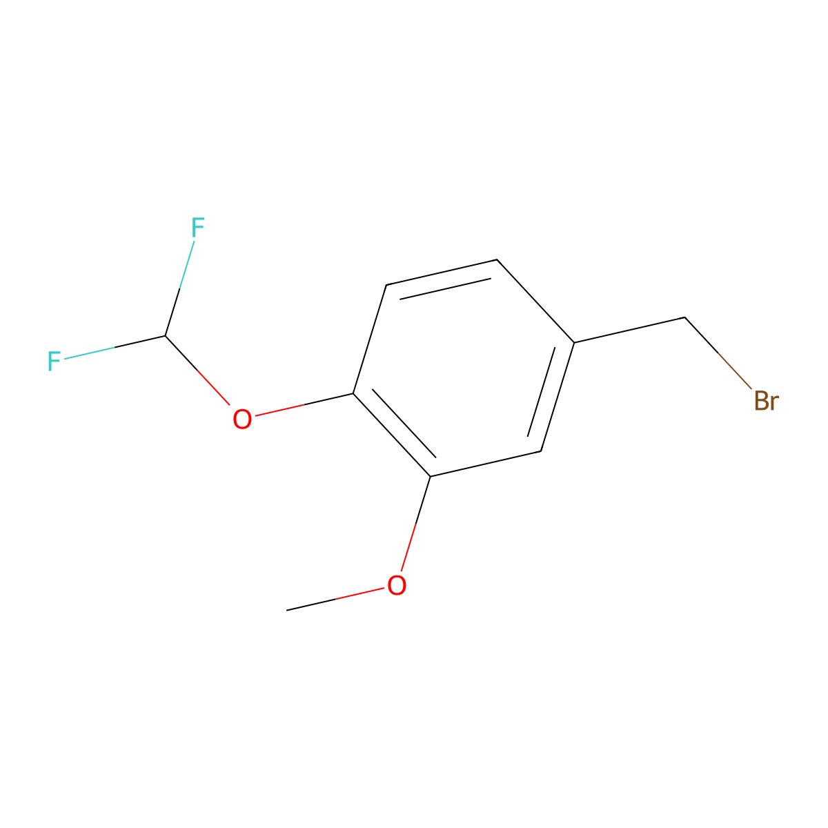4-(Bromomethyl)-1-(difluoromethoxy)-2-methoxybenzene molecular structure, CAS 853771-74-1