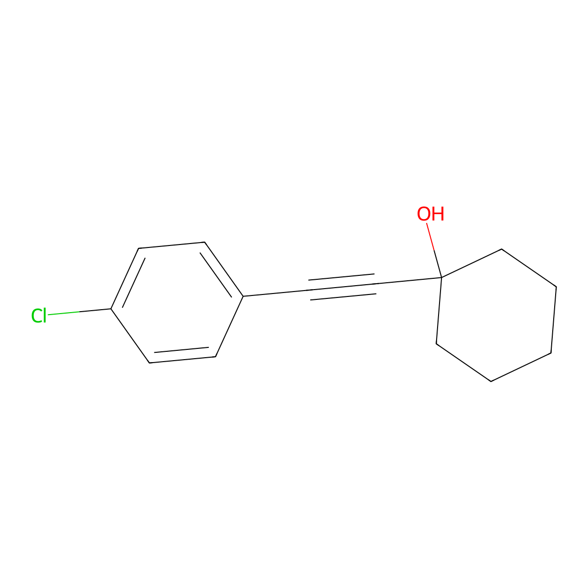 1-[2-(4-Chlorophenyl)ethynyl]cyclohexanol molecular structure, CAS 853782-95-3
