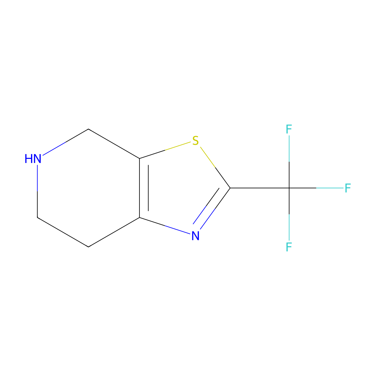 2-(Trifluoromethyl)-4,5,6,7-tetrahydrothiazolo[5,4-C]pyridine molecular structure, CAS 853784-24-4