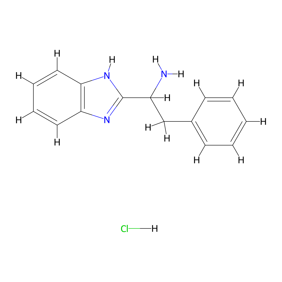 1-(1H-1,3-benzodiazol-2-yl)-2-phenylethan-1-amine hydrochloride molecular structure, CAS 853788-59-7