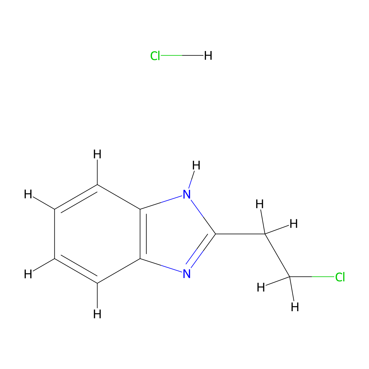 2-(2-chloroethyl)-1H-1,3-benzodiazole hydrochloride molecular structure, CAS 853789-17-0