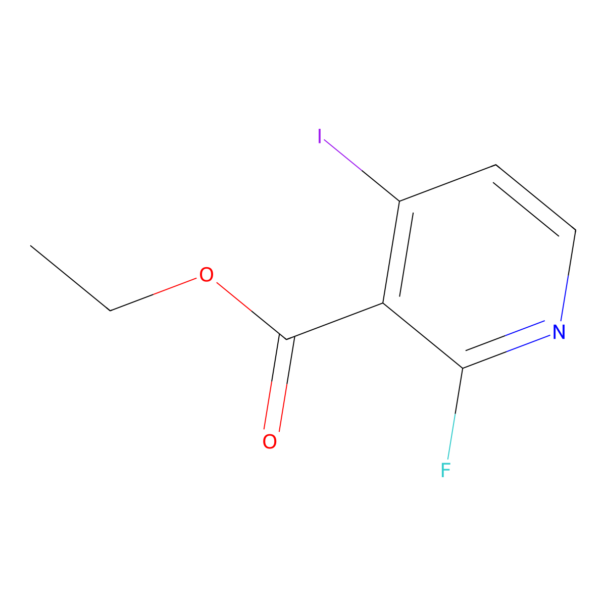 2-Fluoro-4-iodopyridine-3-carboxylic acid ethyl ester molecular structure, CAS 853798-93-3