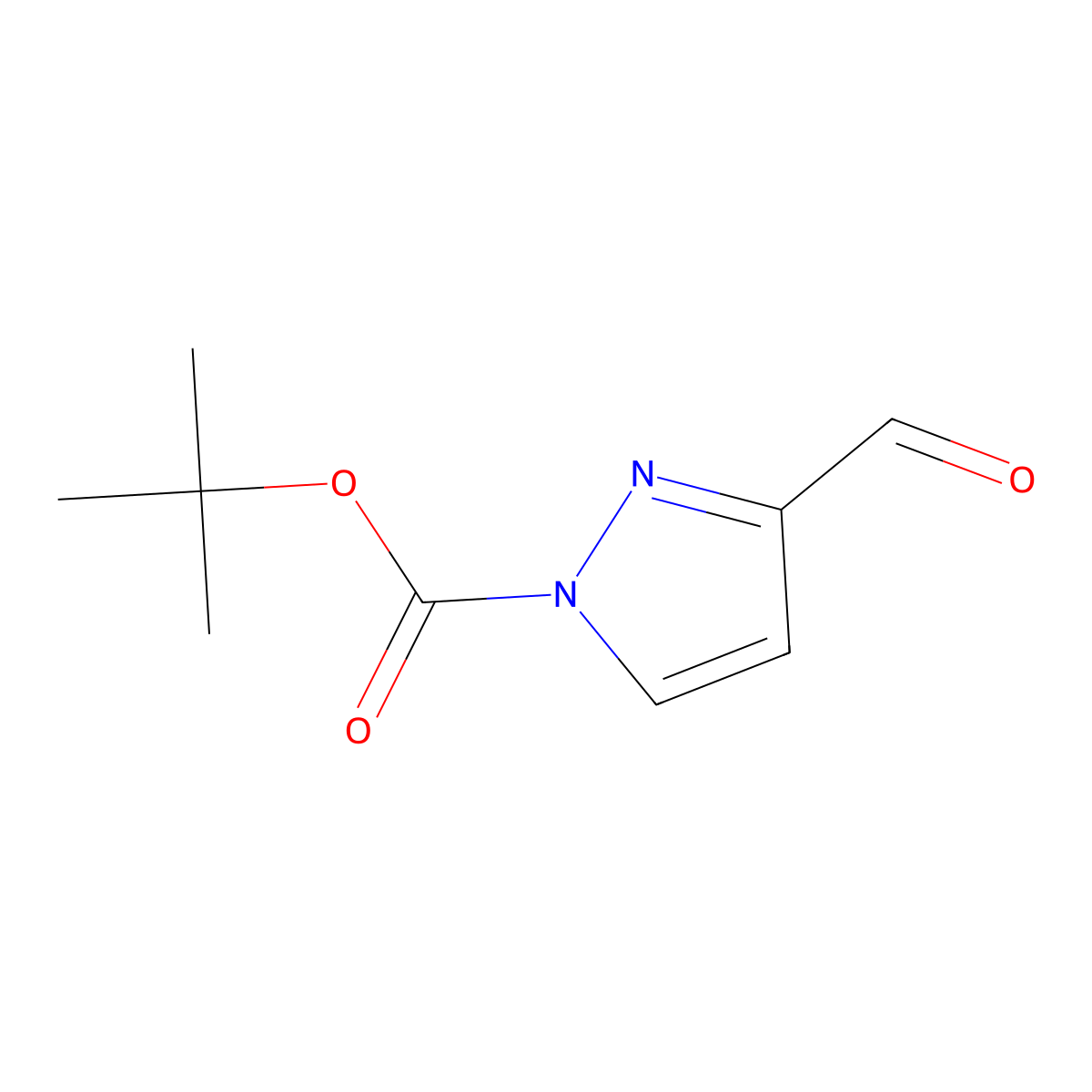 tert-butyl 3-formyl-1H-pyrazole-1-carboxylate molecular structure, CAS 853803-43-7