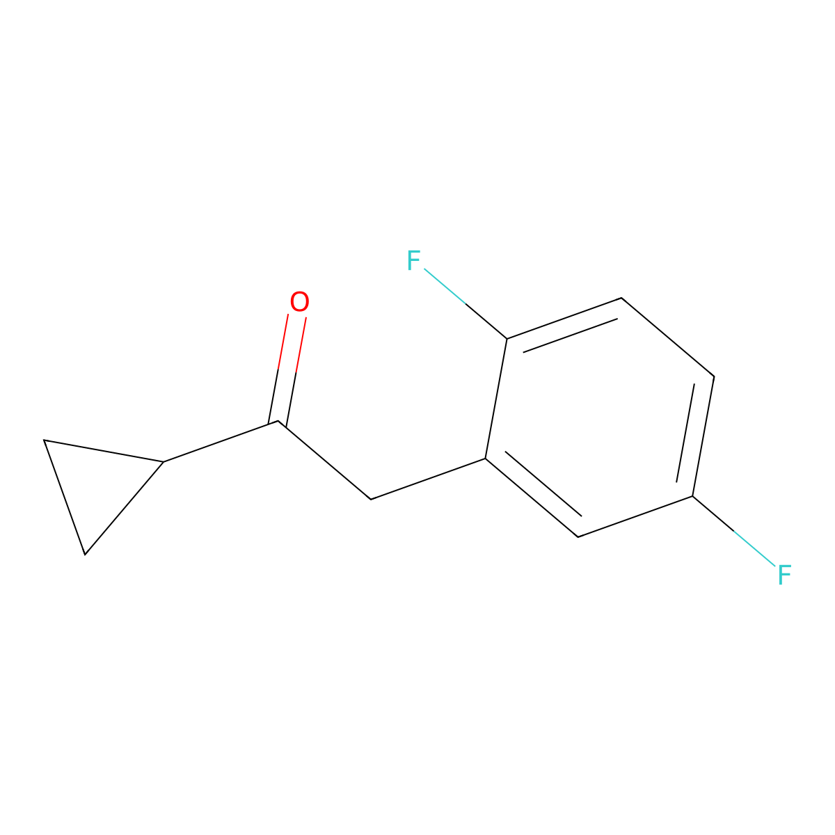 1-Cyclopropyl-2-(2,5-difluorophenyl)ethan-1-one molecular structure, CAS 853804-84-9