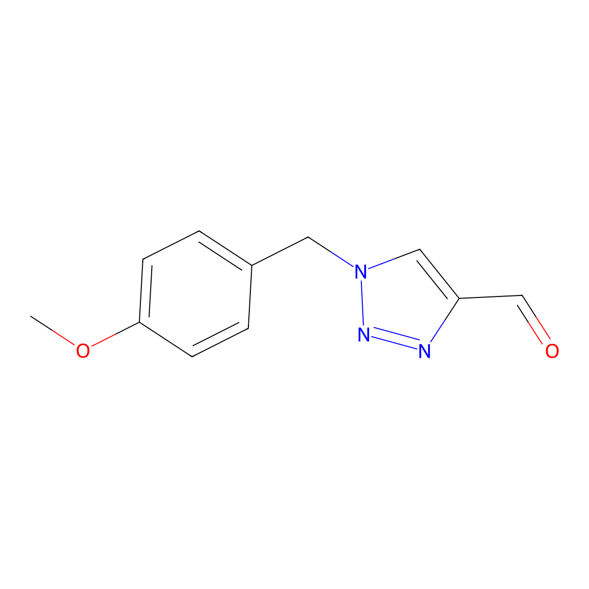 1-[(4-methoxyphenyl)methyl]-1H-1,2,3-triazole-4-carbaldehyde molecular structure, CAS 853807-54-2