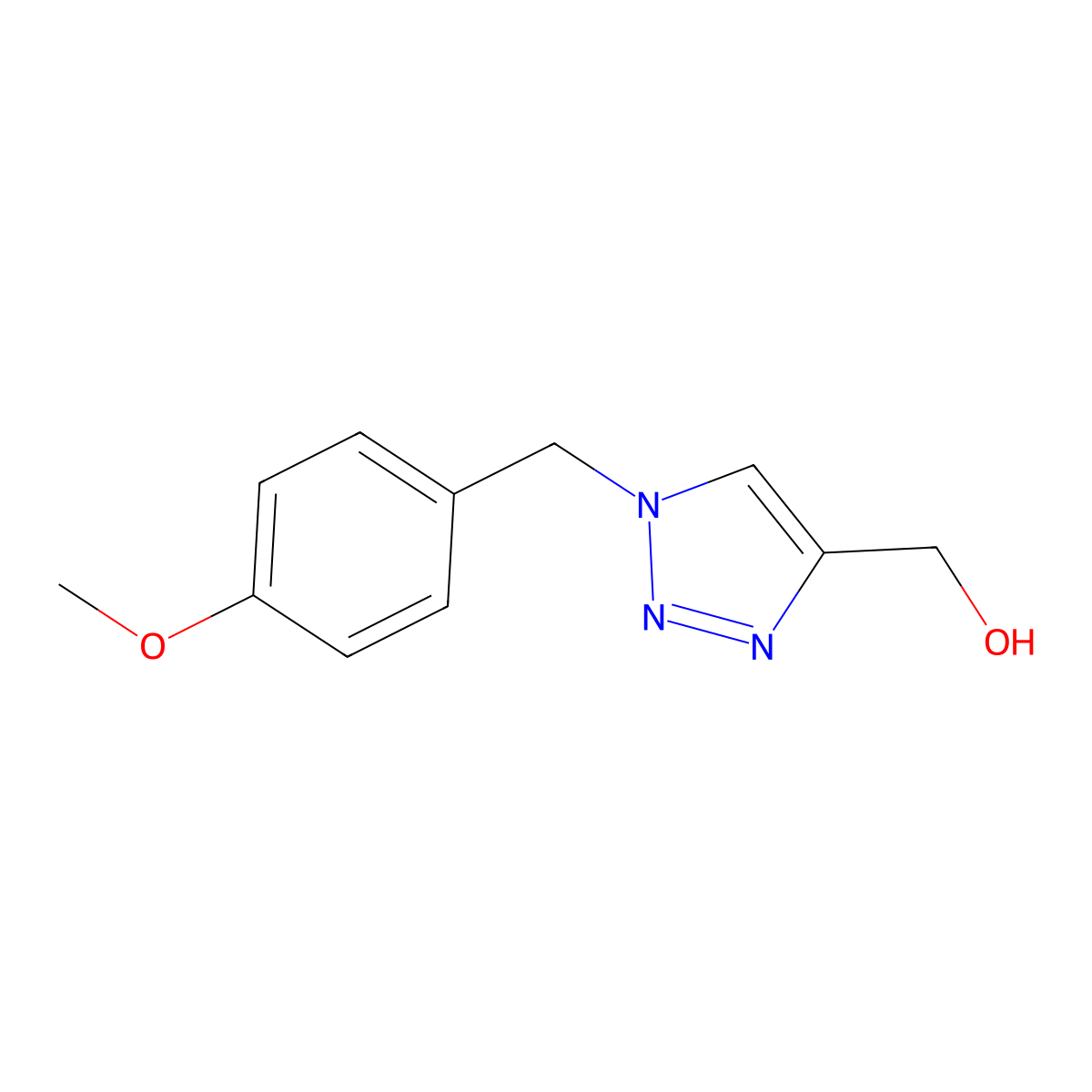 (1-(4-methoxybenzyl)-1H-1,2,3-triazol-4-yl)methanol molecular structure, CAS 853807-55-3