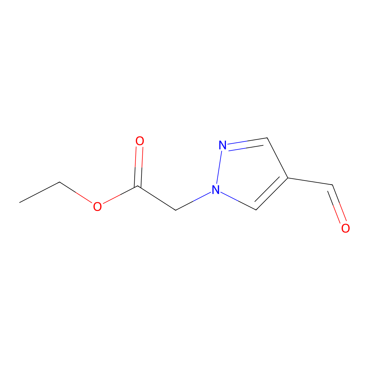 Ethyl 2-(4-formyl-1H-pyrazol-1-yl)acetate molecular structure, CAS 853807-83-7