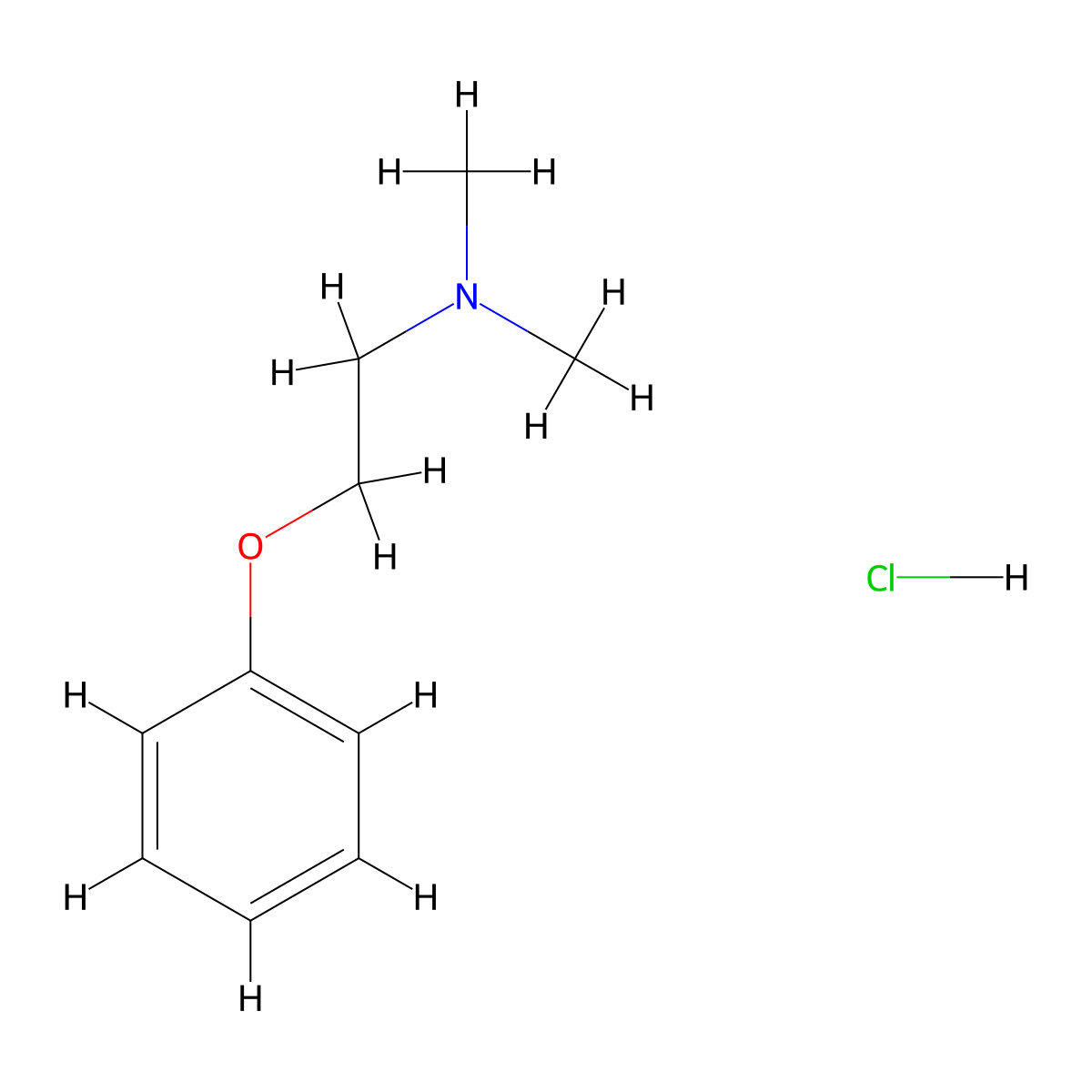N,N-Dimethyl-2-phenoxyethanamine hydrochloride molecular structure, CAS 85384-07-2