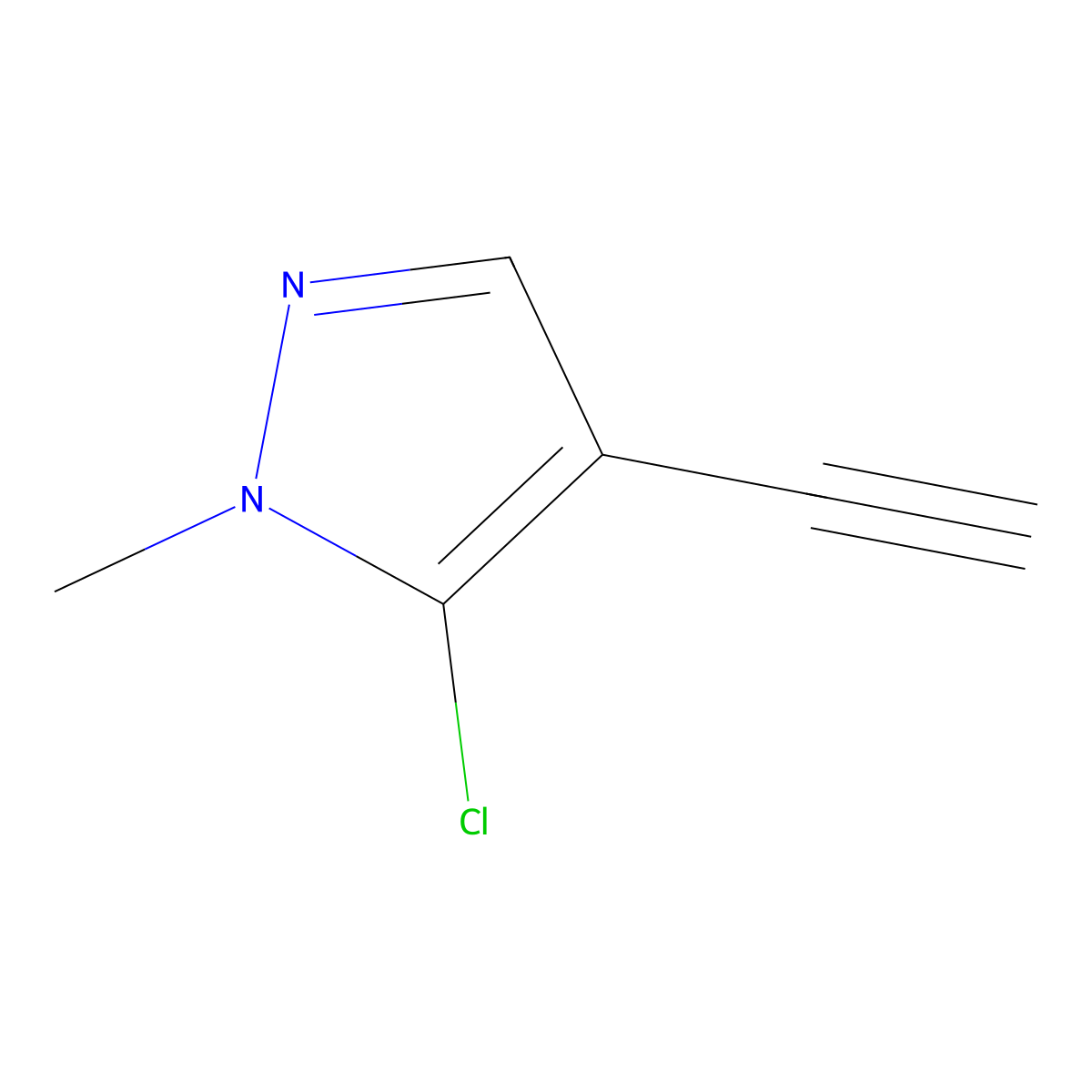 5-Chloro-4-ethynyl-1-methyl-1H-pyrazole molecular structure, CAS 85385-97-3