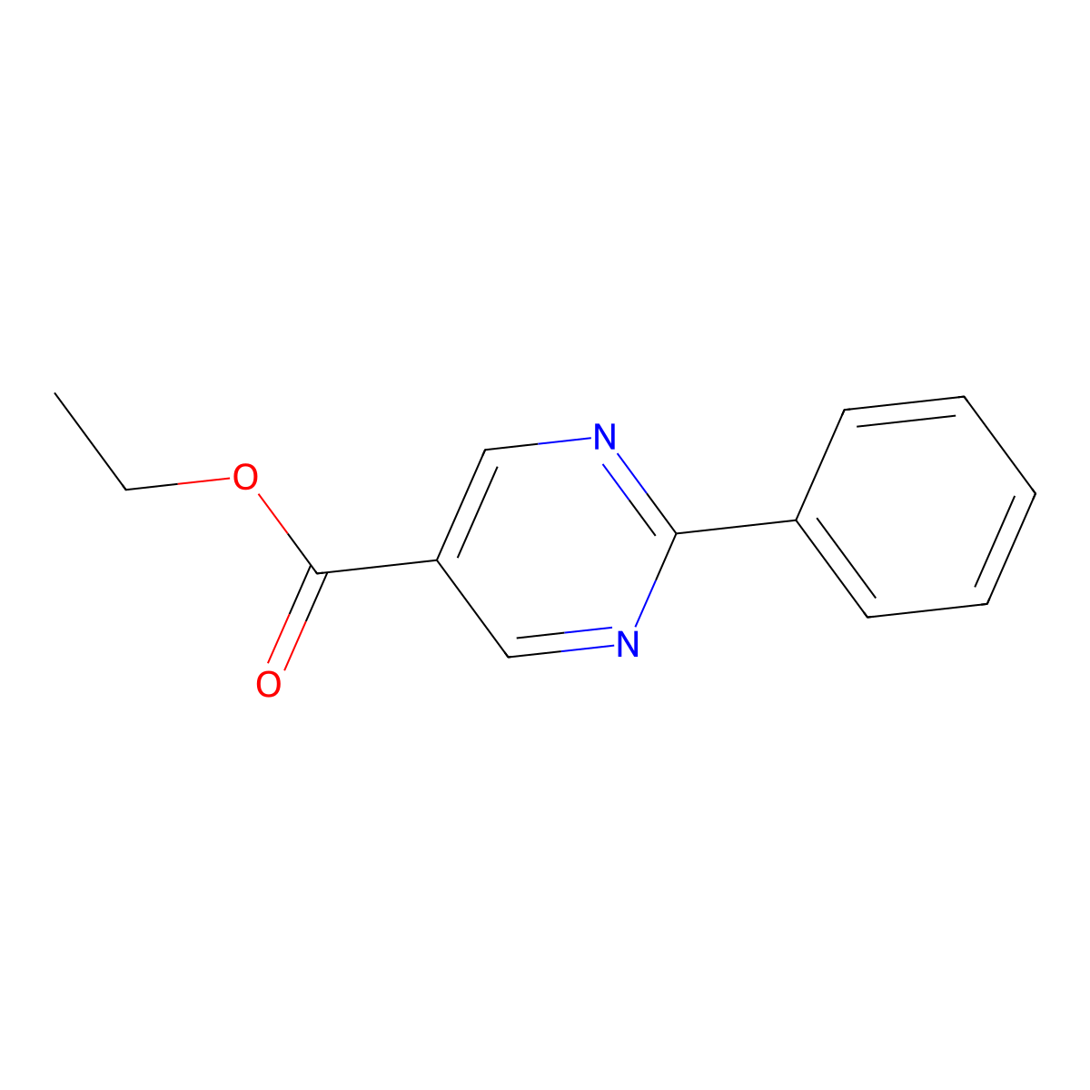 Ethyl 2-phenylpyrimidine-5-carboxylate molecular structure, CAS 85386-14-7