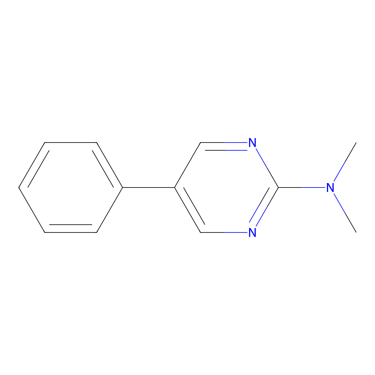 N,N-Dimethyl-5-phenyl-2-pyrimidinamine molecular structure, CAS 85386-16-9