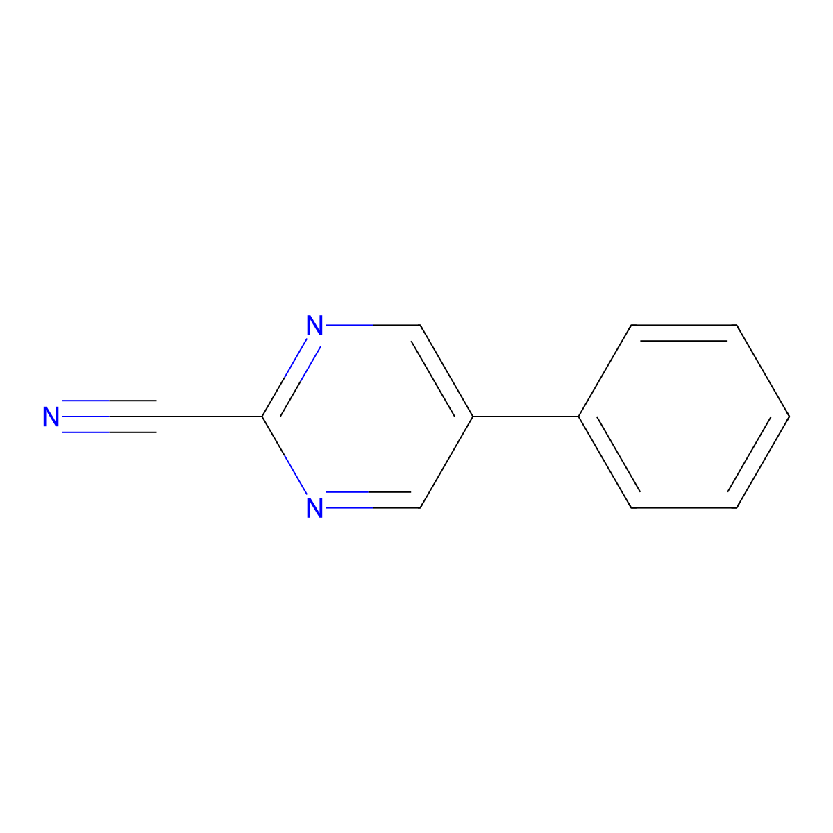 5-Phenylpyrimidine-2-carbonitrile molecular structure, CAS 85386-18-1