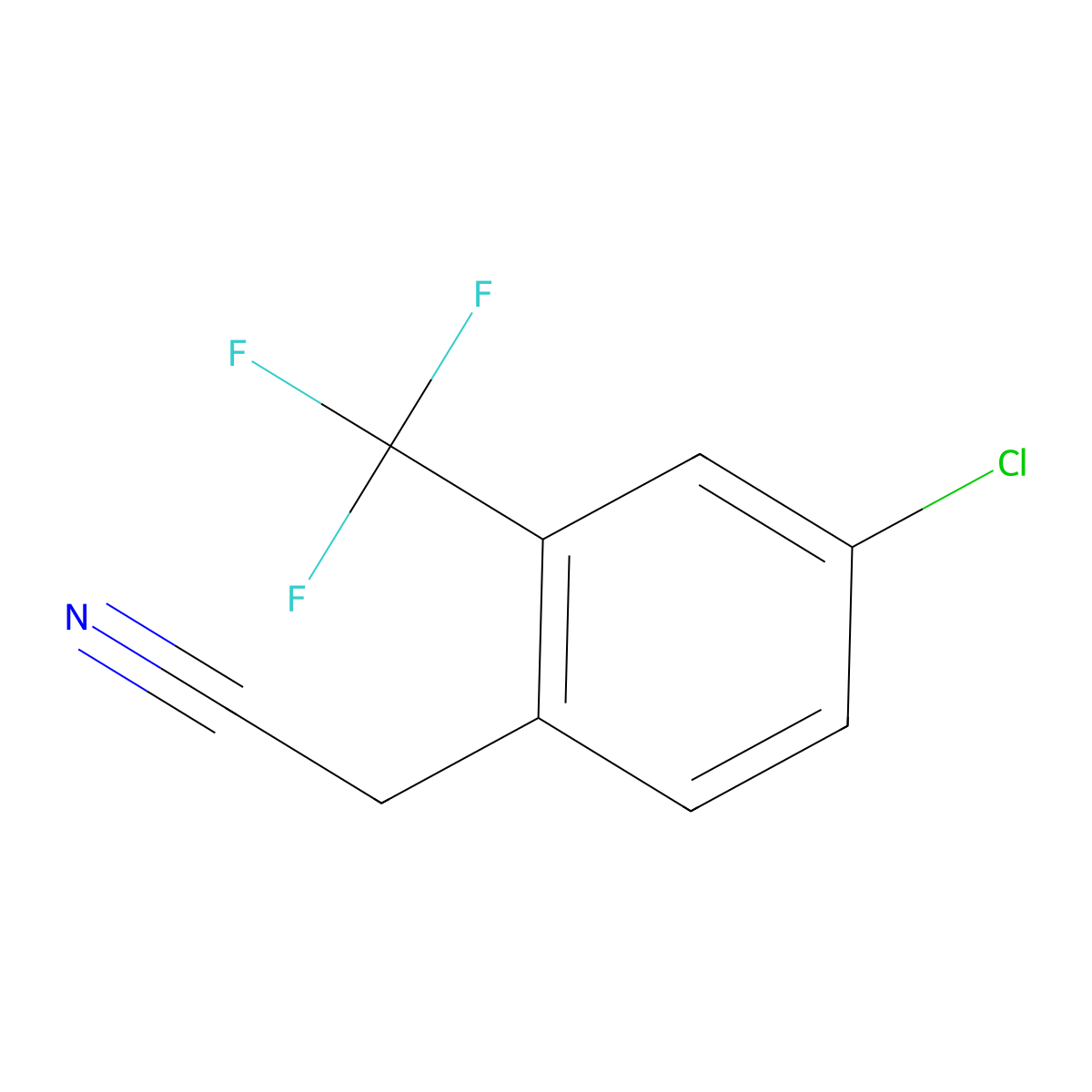 2-(4-Chloro-2-(trifluoromethyl)phenyl)acetonitrile molecular structure, CAS 85386-80-7