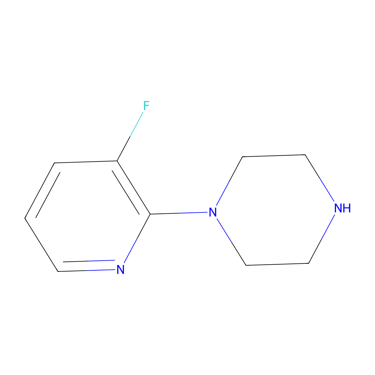 1-(3-Fluoro-2-pyridinyl)piperazine molecular structure, CAS 85386-84-1