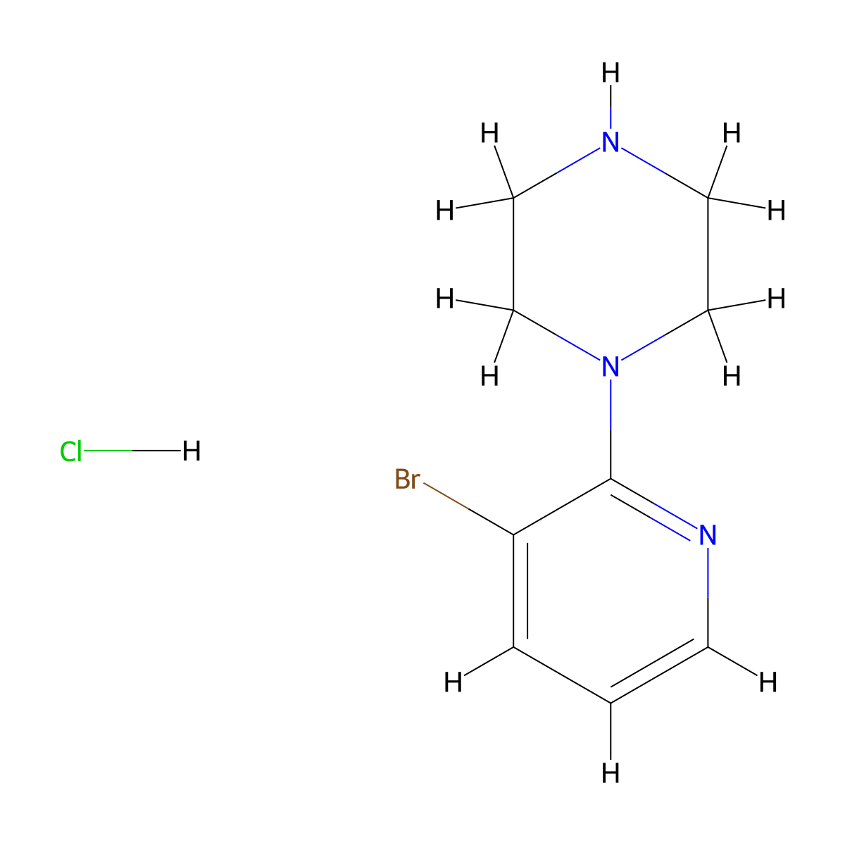 1-(3-Bromopyridin-2-yl)piperazine hydrochloride molecular structure, CAS 85386-85-2