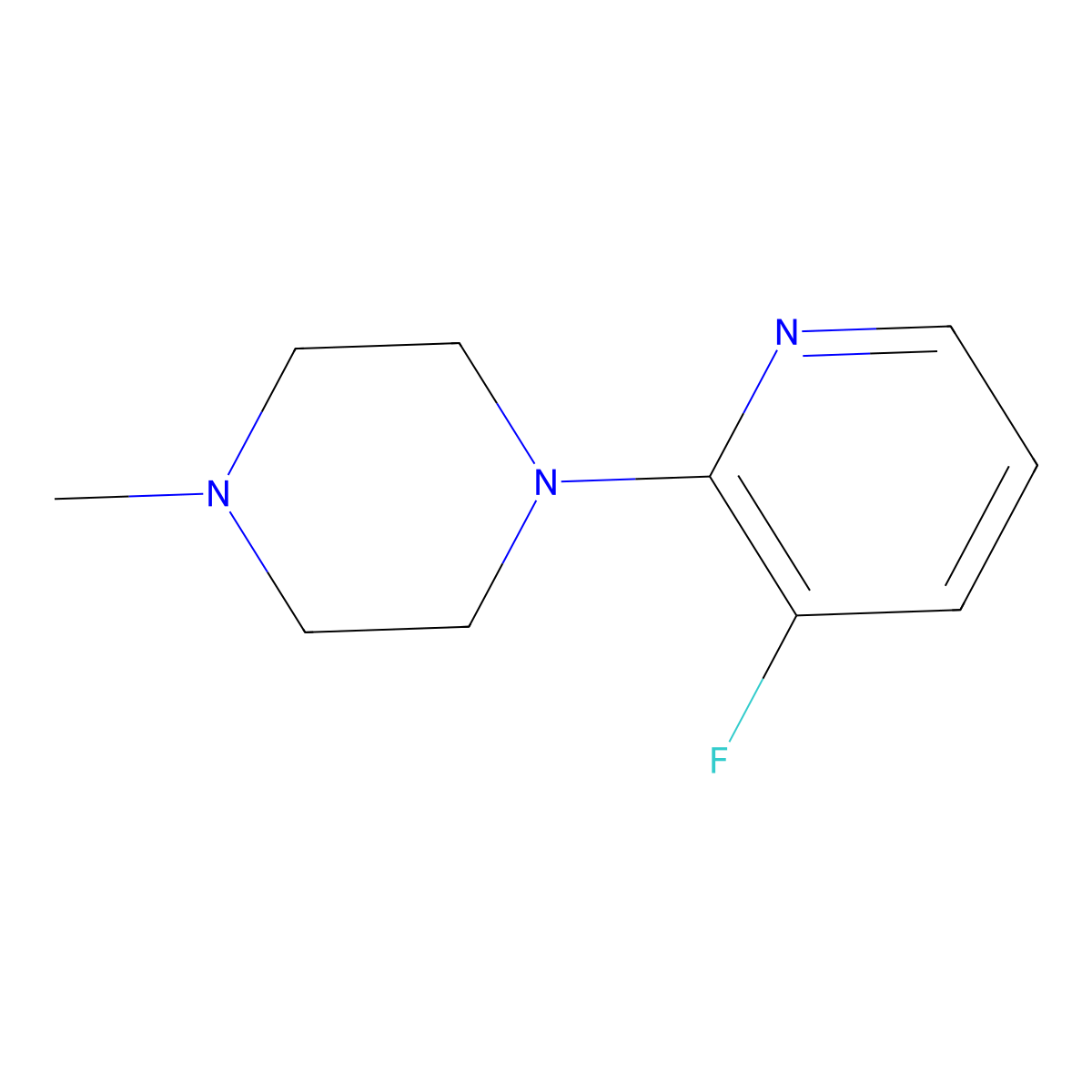 1-(3-Fluoropyridin-2-yl)-4-methylpiperazine molecular structure, CAS 85386-90-9