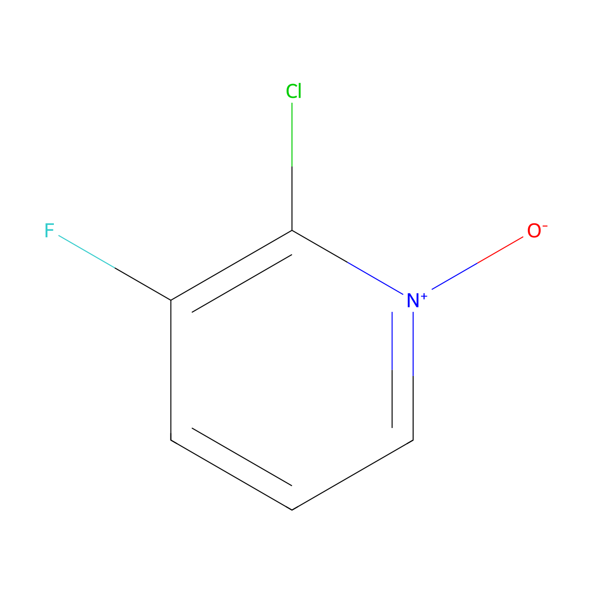 2-Chloro-3-fluoropyridine 1-oxide molecular structure, CAS 85386-94-3