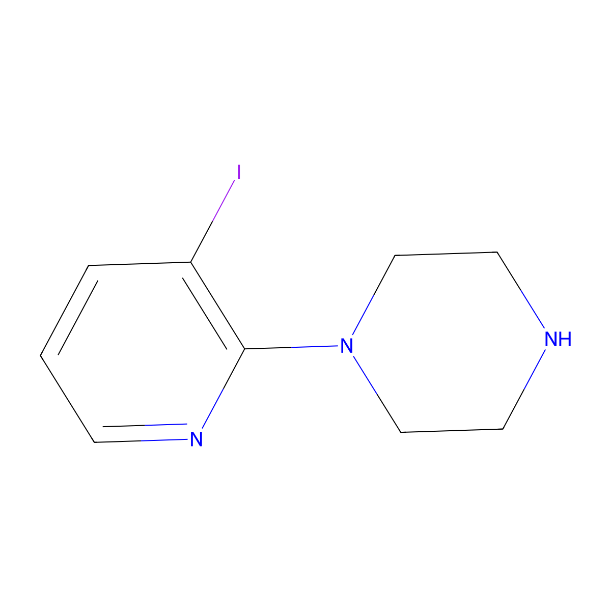 1-(3-Iodopyridin-2-yl)piperazine molecular structure, CAS 85386-98-7