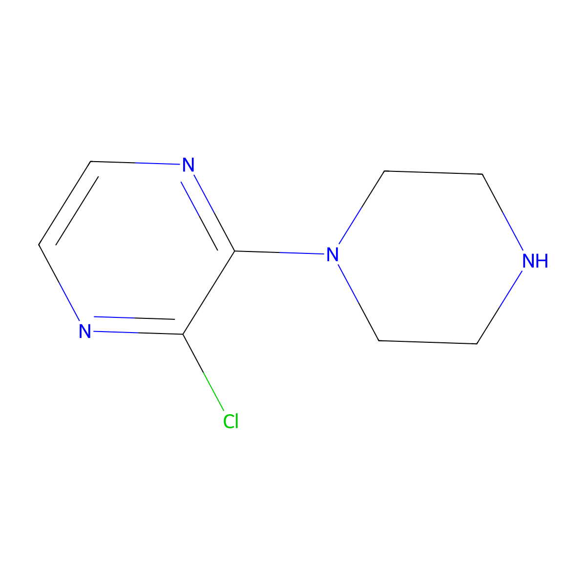 2-Chloro-3-(piperazin-1-yl)pyrazine molecular structure, CAS 85386-99-8