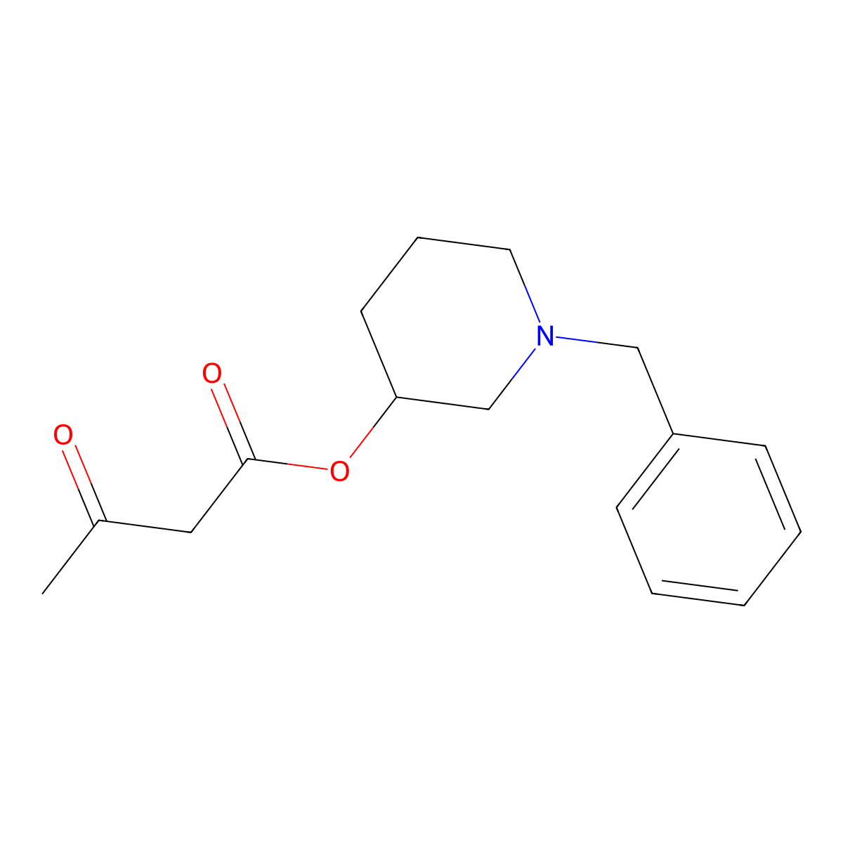 1-Benzylpiperidin-3-yl 3-oxobutanoate molecular structure, CAS 85387-34-4