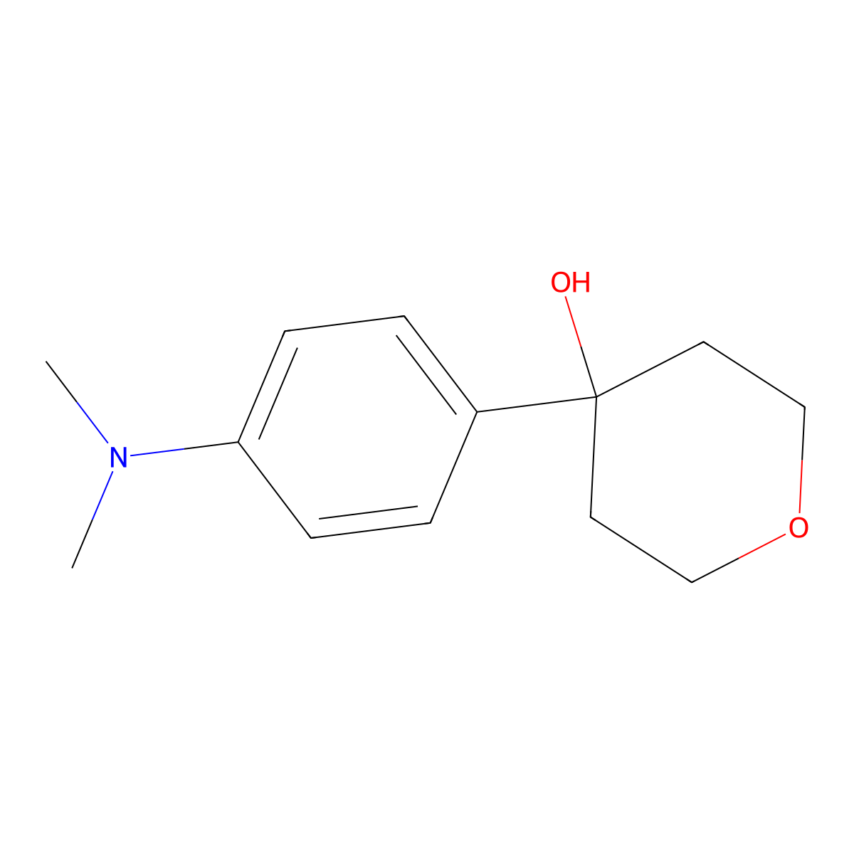 4-[4-(Dimethylamino)phenyl]tetrahydro-2H-pyran-4-ol molecular structure, CAS 853886-96-1
