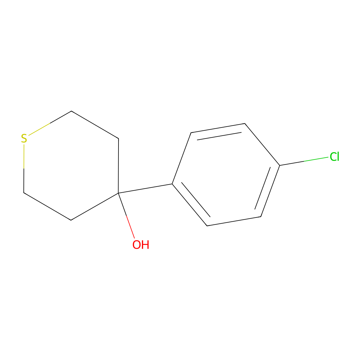 4-(4-chlorophenyl)tetrahydro-2H-thiopyran-4-ol molecular structure, CAS 853886-99-4