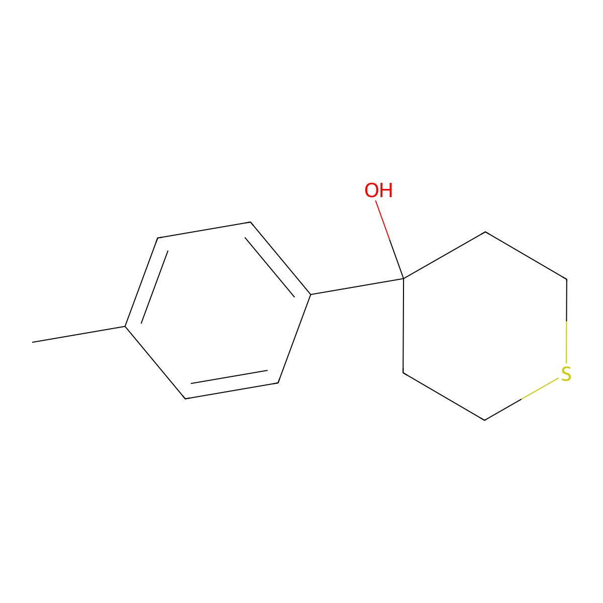 4-(4-Methylphenyl)thian-4-ol molecular structure, CAS 853887-01-1