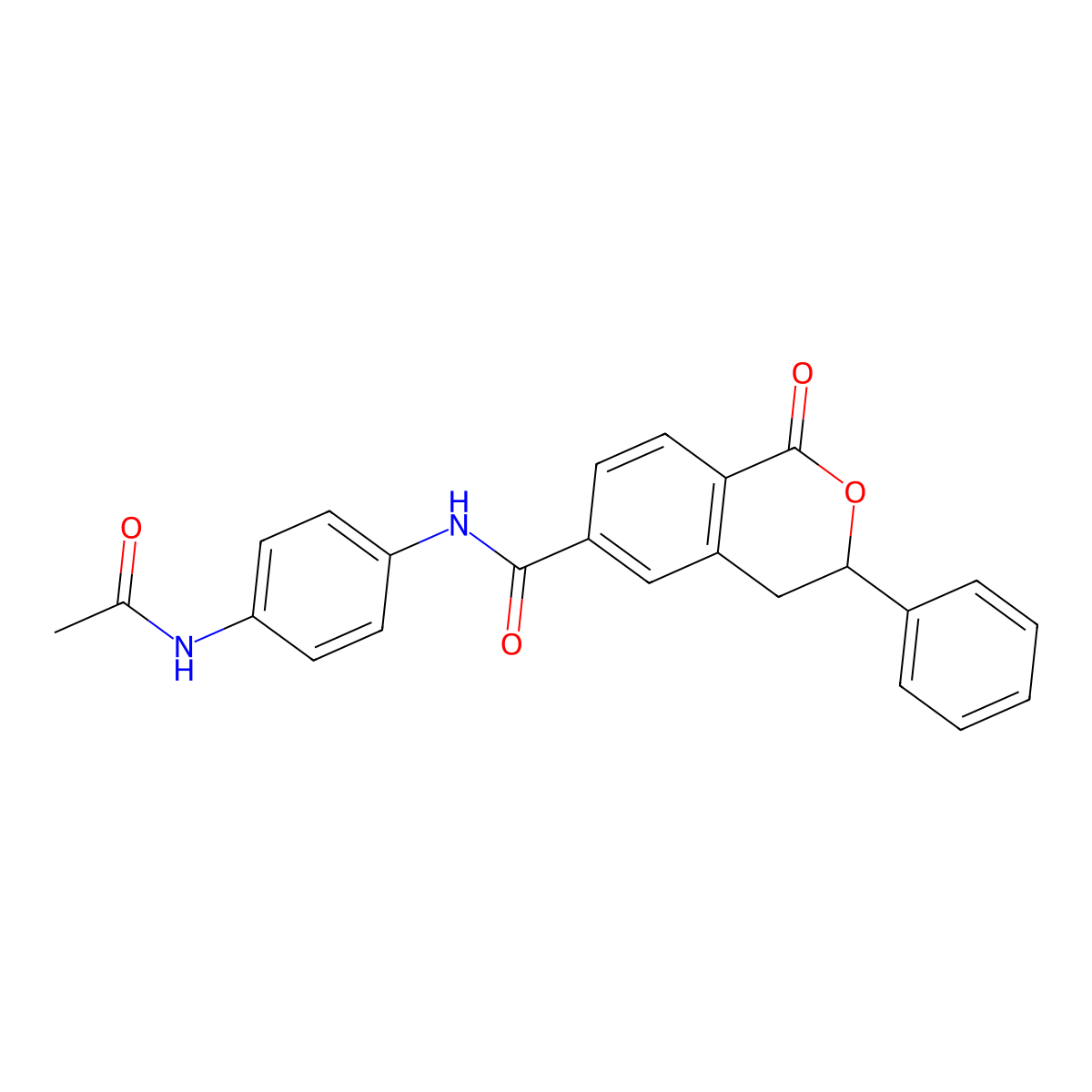 N-(4-acetamidophenyl)-1-oxo-3-phenyl-3,4-dihydroisochromene-6-carboxamide molecular structure, CAS 853889-85-7
