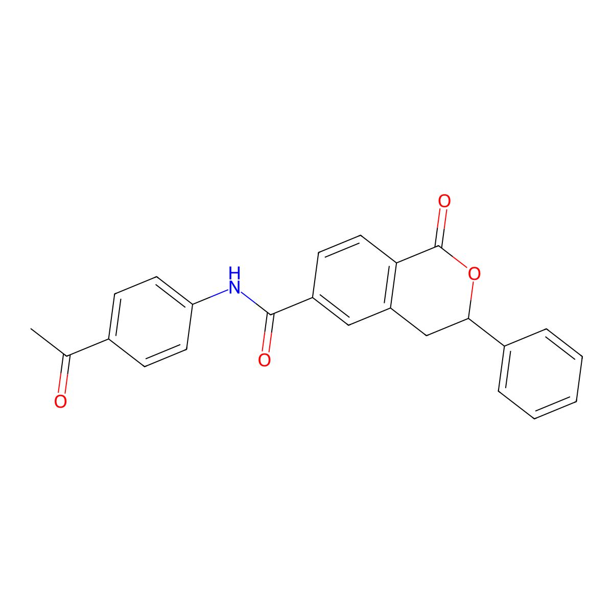 N-(4-acetylphenyl)-1-oxo-3-phenylisochroman-6-carboxamide molecular structure, CAS 853889-87-9