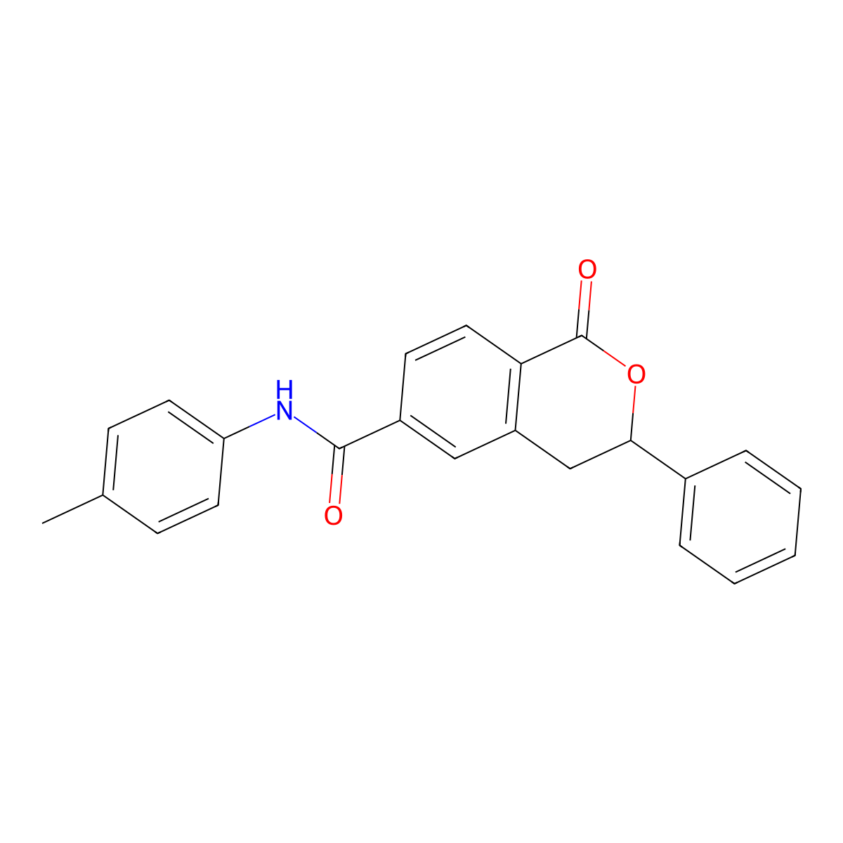 1-oxo-3-phenyl-N-(p-tolyl)isochroman-6-carboxamide molecular structure, CAS 853890-00-3