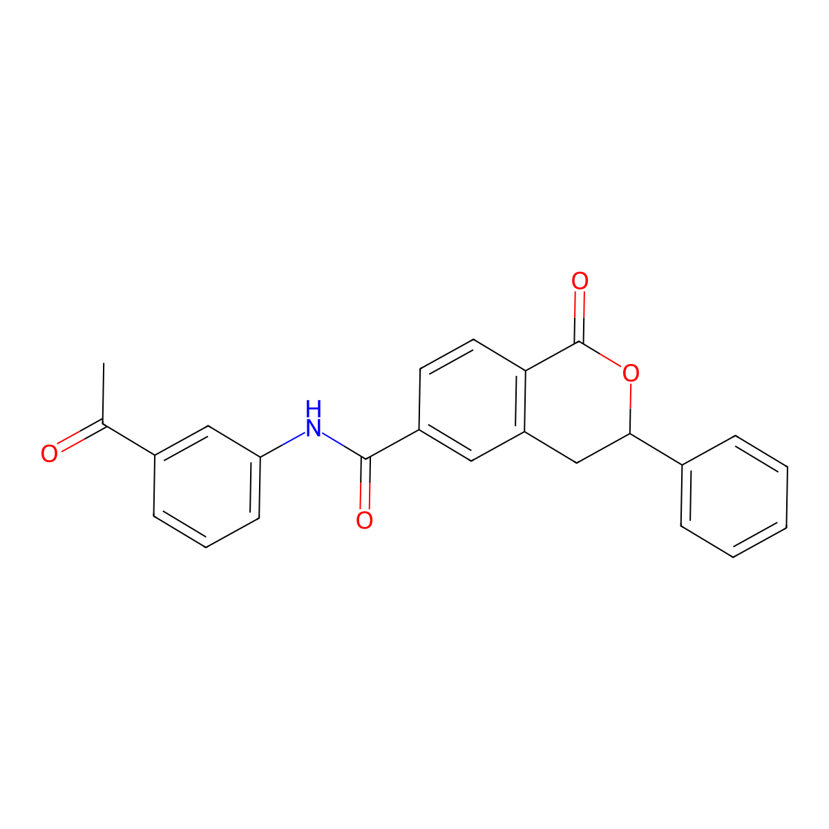 N-(3-acetylphenyl)-1-oxo-3-phenyl-3,4-dihydroisochromene-6-carboxamide molecular structure, CAS 853890-18-3
