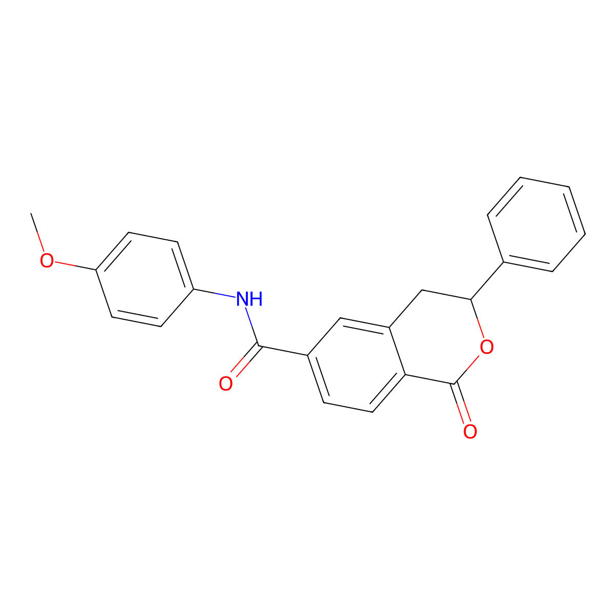 N-(4-methoxyphenyl)-1-oxo-3-phenyl-3,4-dihydroisochromene-6-carboxamide molecular structure, CAS 853890-22-9