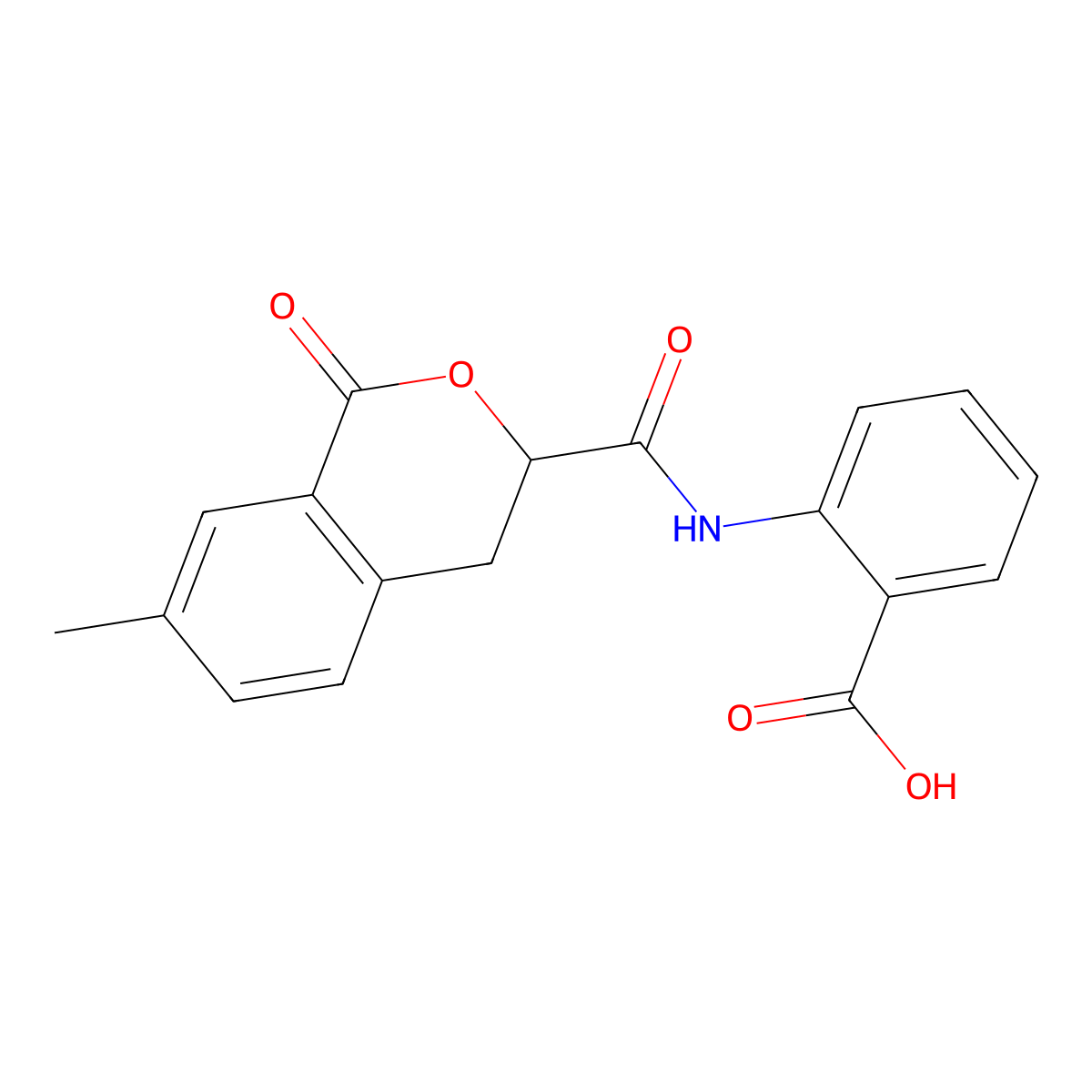 2-(7-Methyl-1-oxoisochroman-3-carboxamido)benzoic acid molecular structure, CAS 853890-29-6
