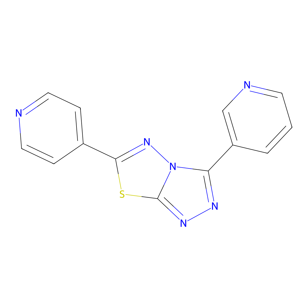 3-(3-Pyridinyl)-6-(4-pyridinyl)[1,2,4]triazolo[3,4-b][1,3,4]thiadiazole molecular structure, CAS 853891-71-1