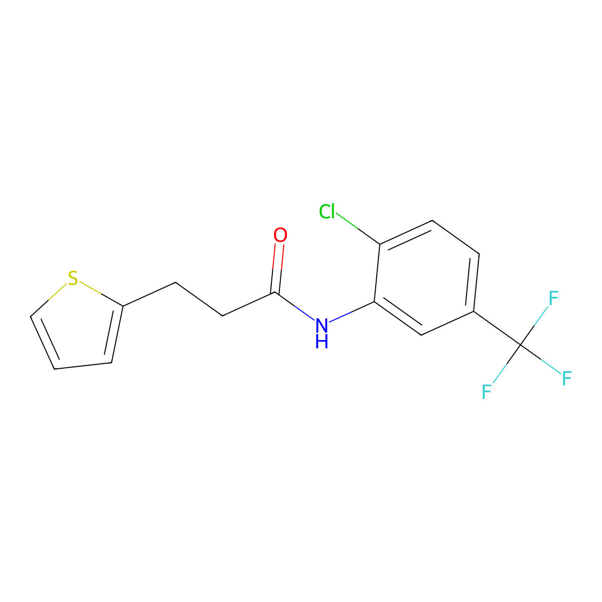 N-[2-chloro-5-(trifluoromethyl)phenyl]-3-thiophen-2-ylpropanamide molecular structure, CAS 853891-93-7