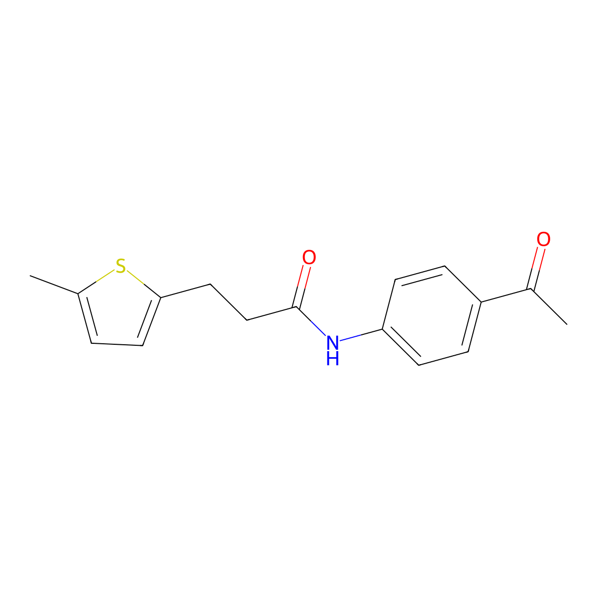 N-(4-acetylphenyl)-3-(5-methylthiophen-2-yl)propanamide molecular structure, CAS 853892-02-1