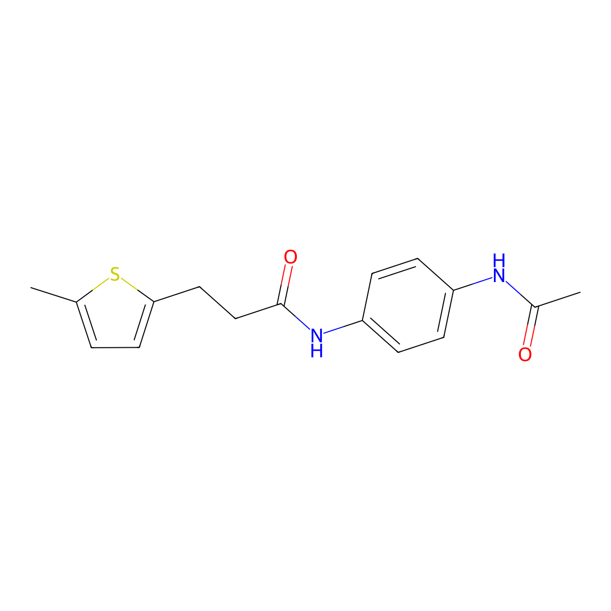 N-(4-acetamidophenyl)-3-(5-methylthiophen-2-yl)propanamide molecular structure, CAS 853892-03-2
