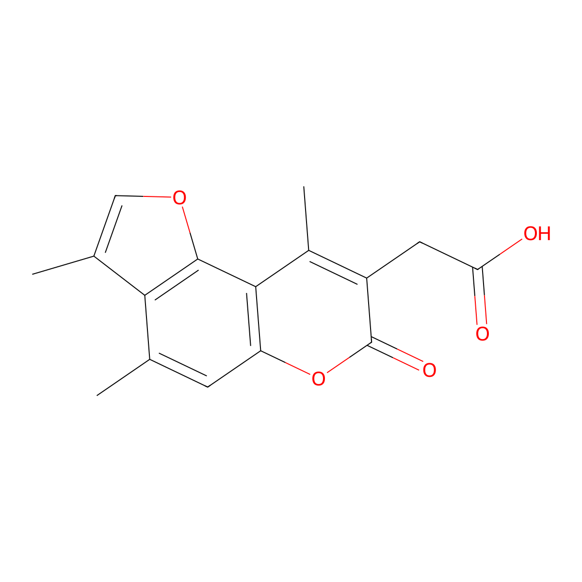 (3,4,9-trimethyl-7-oxo-7H-furo[2,3-f]chromen-8-yl)acetic acid molecular structure, CAS 853892-48-5
