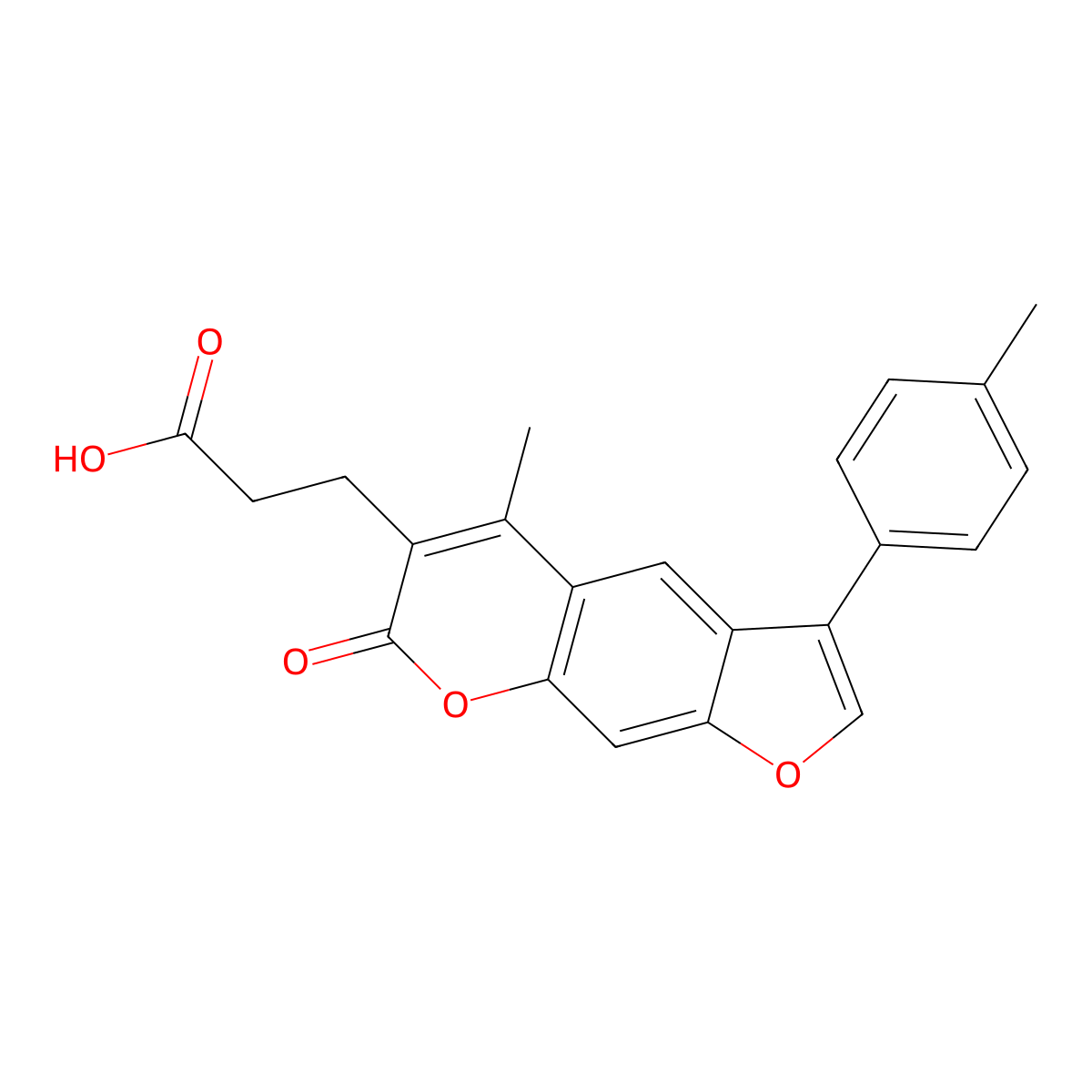 3-[5-methyl-3-(4-methylphenyl)-7-oxo-7H-furo[3,2-g]chromen-6-yl]propanoic acid molecular structure, CAS 853892-65-6