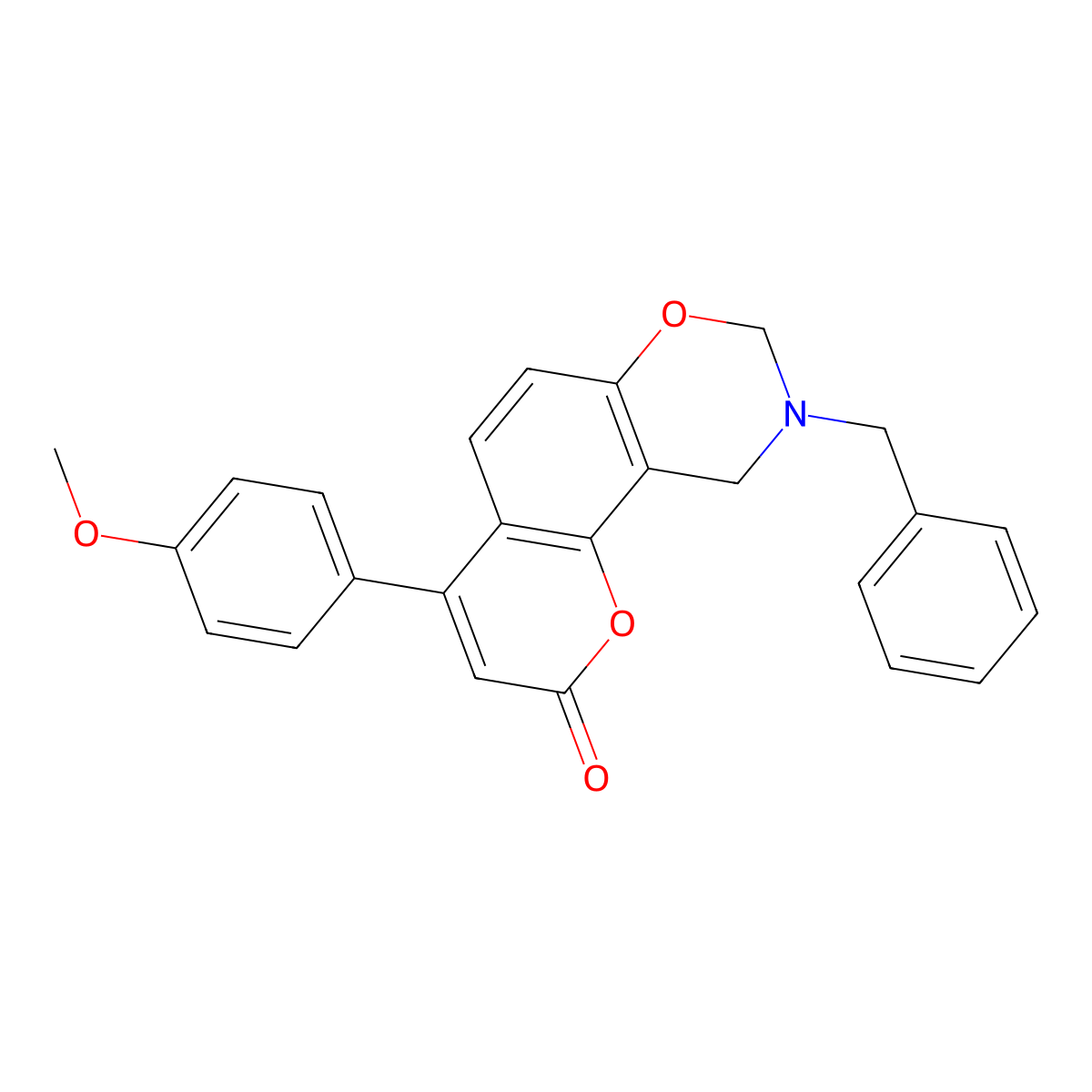 9-benzyl-4-(4-methoxyphenyl)-9,10-dihydro-2H,8H-chromeno[8,7-e][1,3]oxazin-2-one molecular structure, CAS 853892-84-9