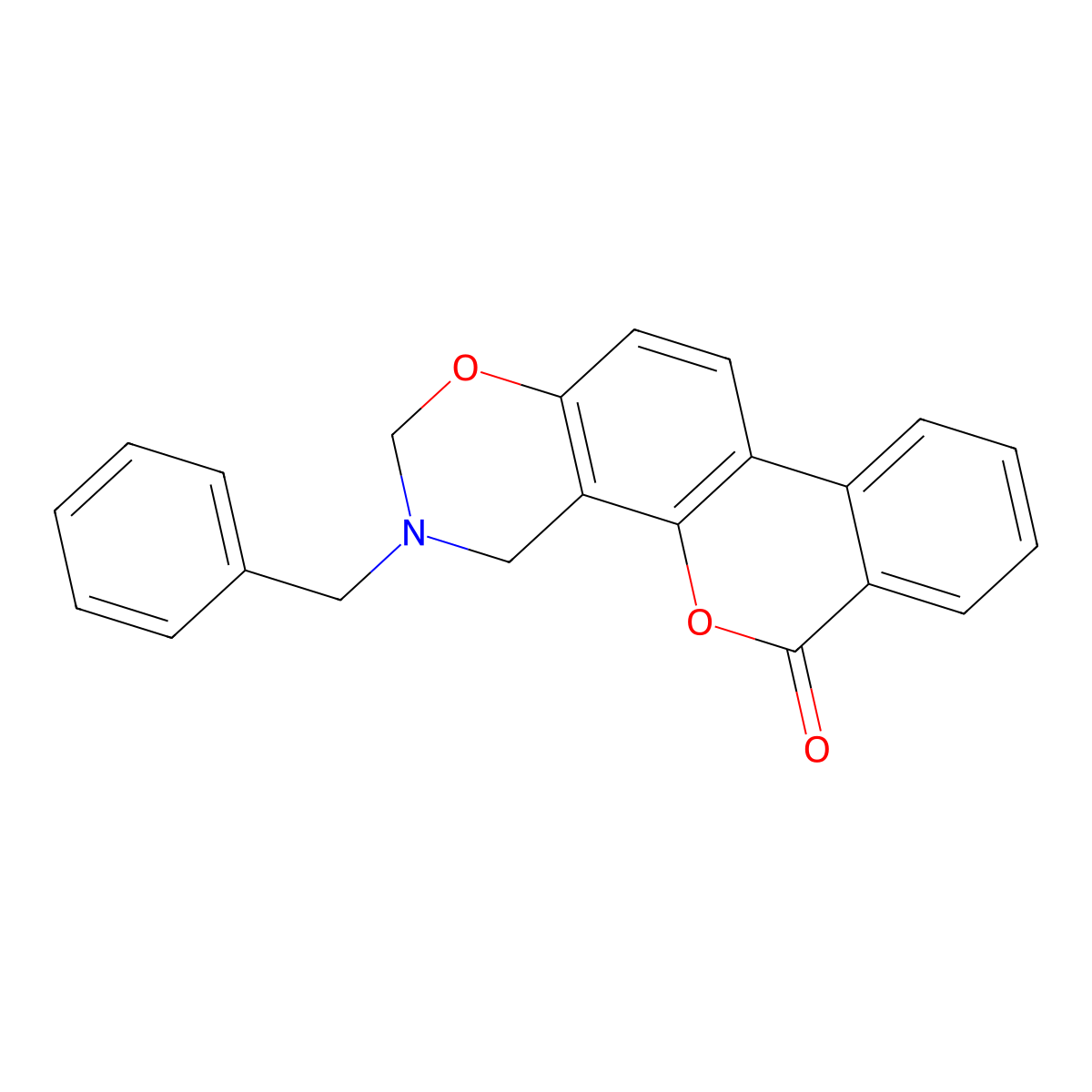 3-benzyl-3,4-dihydro-2H,6H-benzo[3,4]chromeno[8,7-e][1,3]oxazin-6-one molecular structure, CAS 853892-86-1
