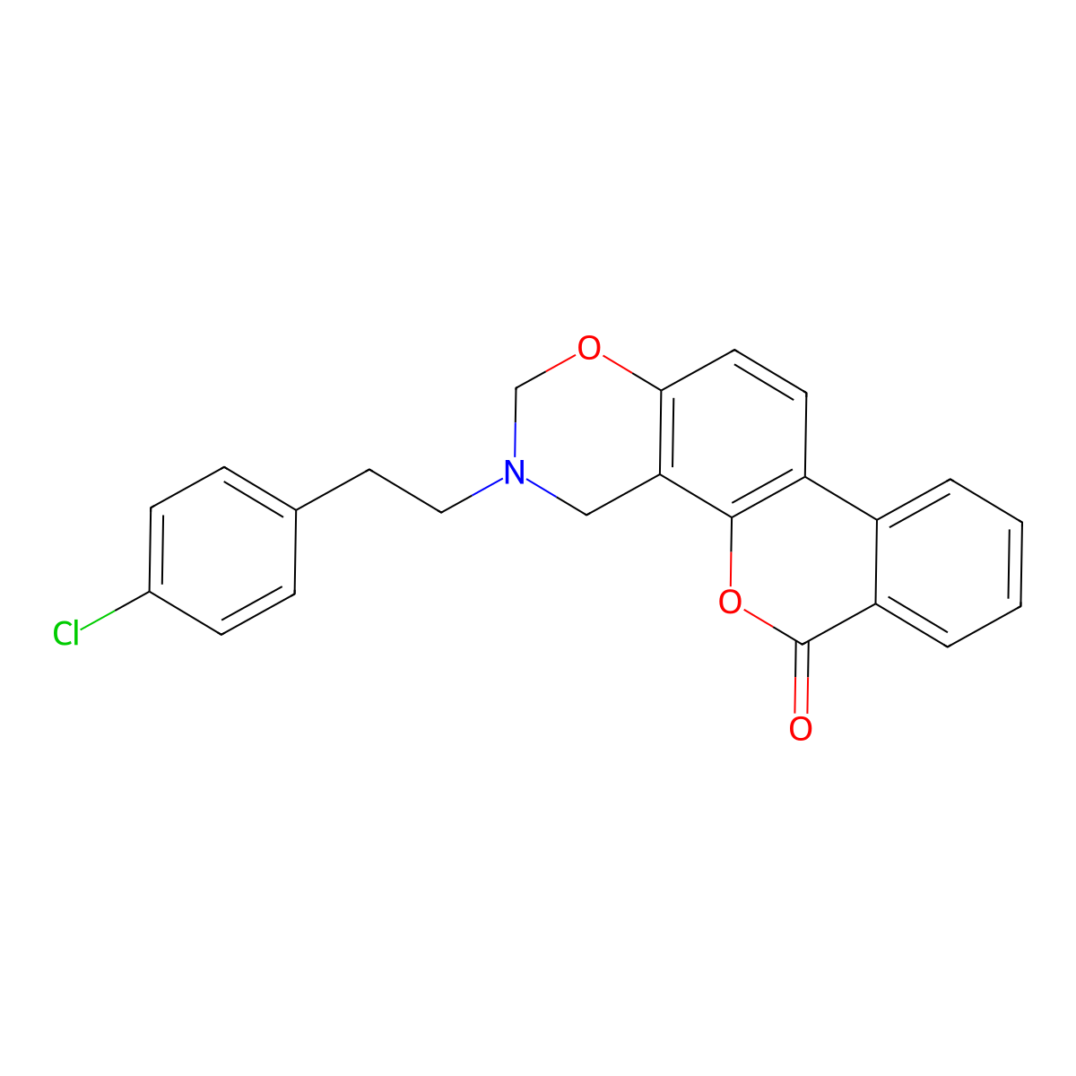 3-[2-(4-chlorophenyl)ethyl]-3,4-dihydro-2H,6H-benzo[3,4]chromeno[8,7-e][1,3]oxazin-6-one molecular structure, CAS 853893-61-5
