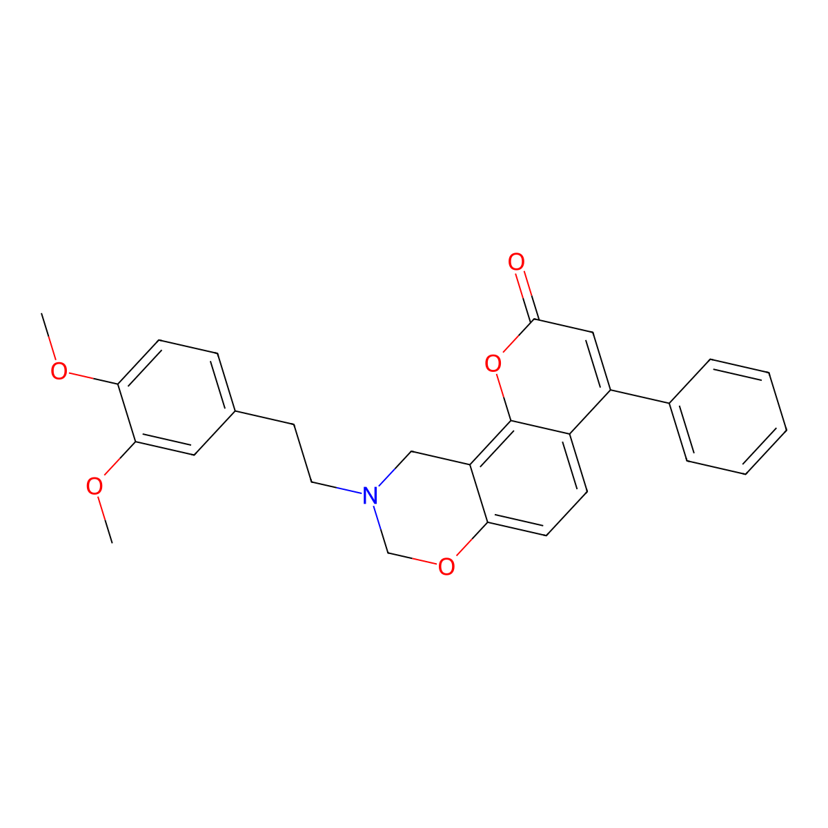 9-[2-(3,4-dimethoxyphenyl)ethyl]-4-phenyl-9,10-dihydro-2H,8H-chromeno[8,7-e][1,3]oxazin-2-one molecular structure, CAS 853893-72-8