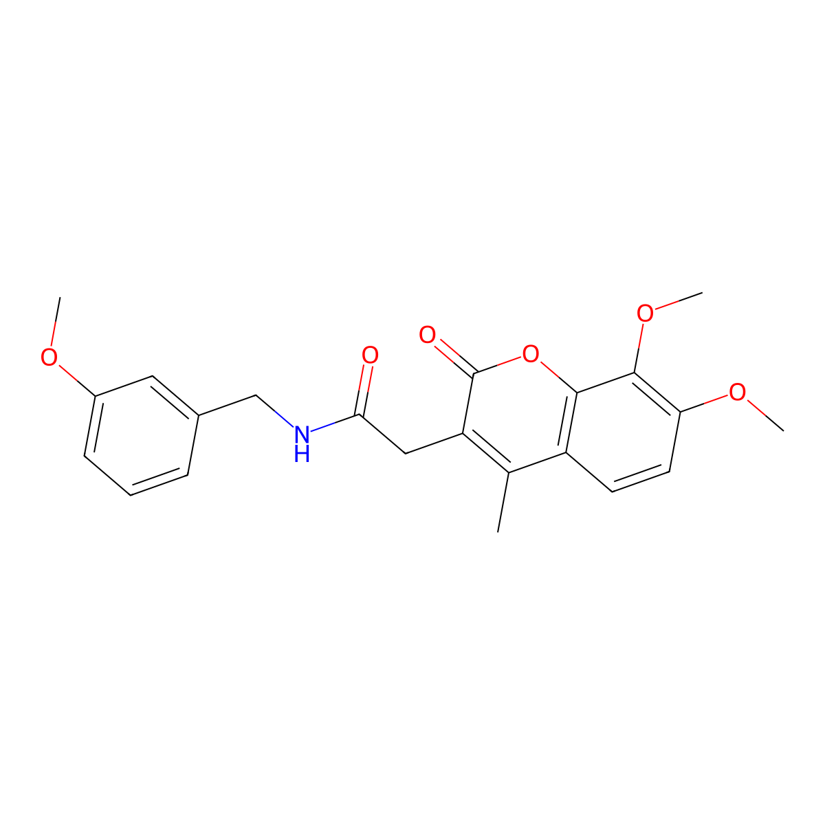 2-(7,8-dimethoxy-4-methyl-2-oxo-2H-chromen-3-yl)-N-(3-methoxybenzyl)acetamide molecular structure, CAS 853896-35-2