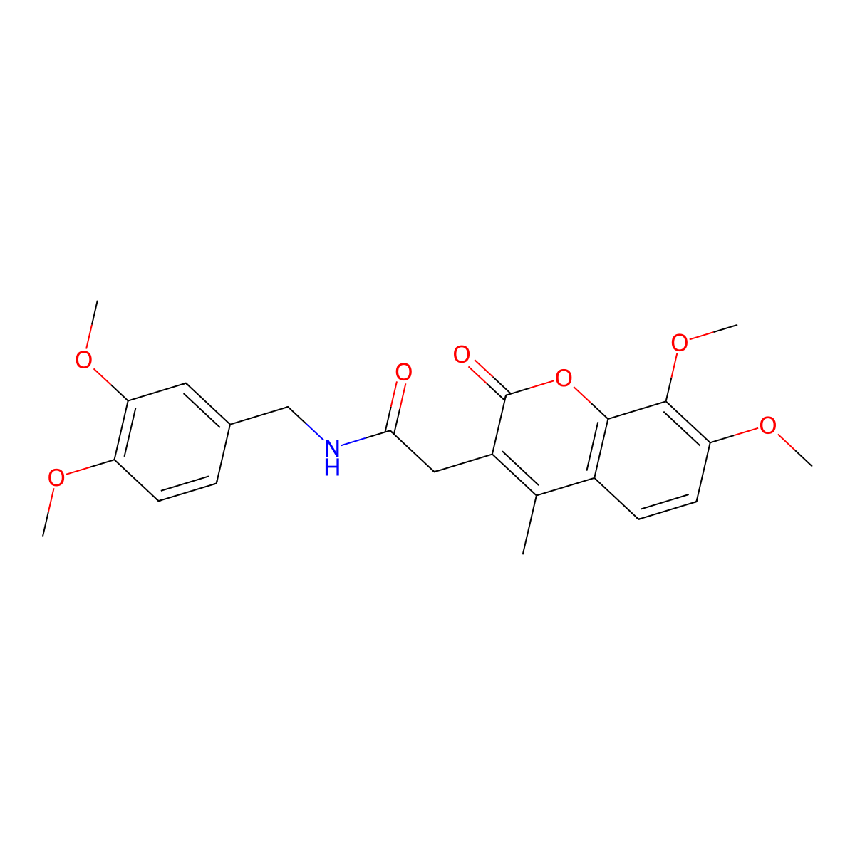 N-(3,4-dimethoxybenzyl)-2-(7,8-dimethoxy-4-methyl-2-oxo-2H-chromen-3-yl)acetamide molecular structure, CAS 853896-49-8