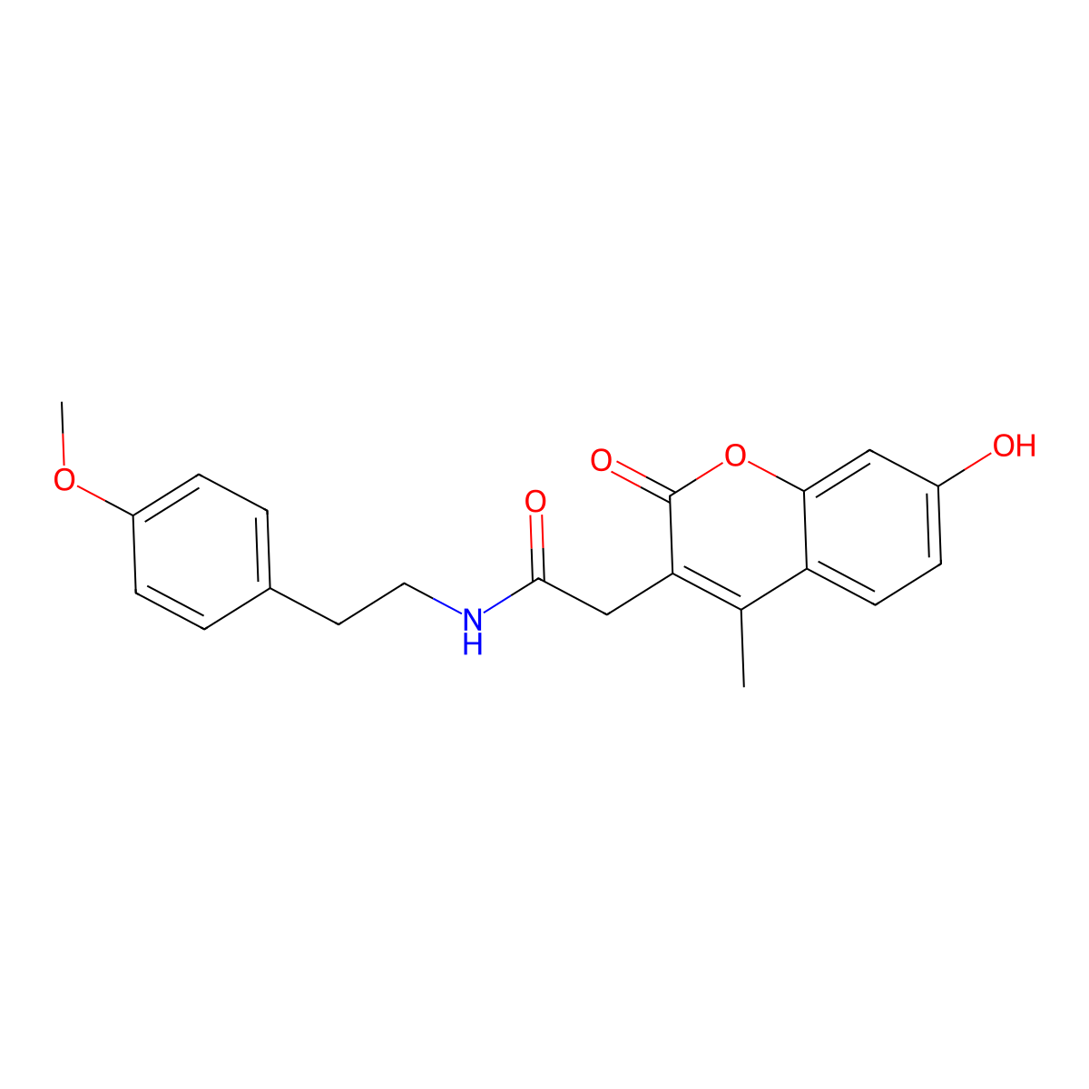 2-(7-hydroxy-4-methyl-2-oxo-2H-chromen-3-yl)-N-[2-(4-methoxyphenyl)ethyl]acetamide molecular structure, CAS 853896-58-9